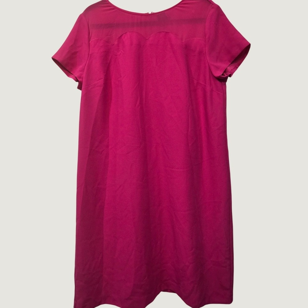 Ann Taylor Magenta Fuchsia Shift Dress Size 14 Office Chic Feminine Classic